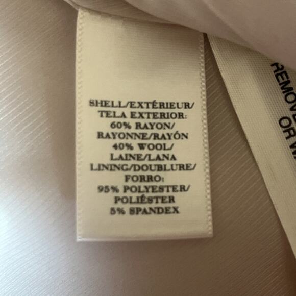 $189 Ann Taylor Wool Blend Zip Up Coat Women's Size Large Ivory - Picture 4 of 7